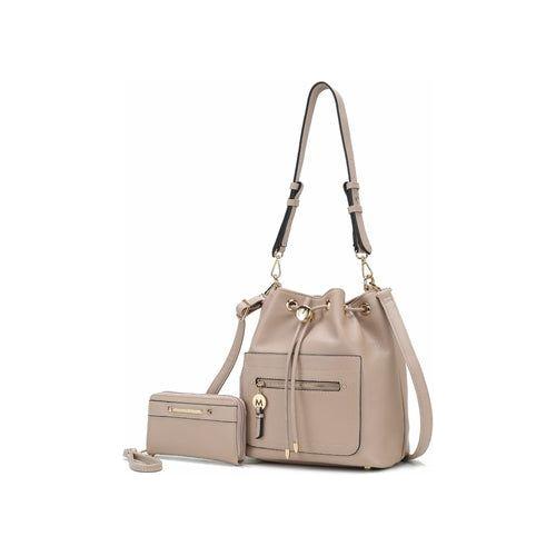 Load image into Gallery viewer, Larissa Vegan Leather Women Bucket Bag with Wallet
