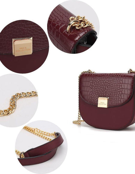 Brooklyn Crocodile Embossed Vegan Leather Women Shoulder Handbag