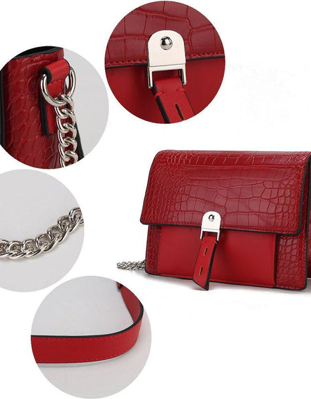 MKF Collection Hope Crocodile Embossed Shoulder Handbag