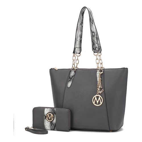 Load image into Gallery viewer, Ximena Vegan Leather Women Tote Bag with Matching Wristlet Wallet
