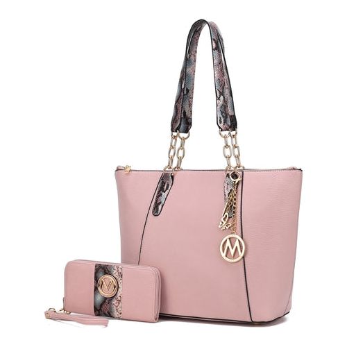 Load image into Gallery viewer, Ximena Vegan Leather Women Tote Bag with Matching Wristlet Wallet
