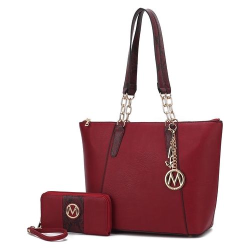 Load image into Gallery viewer, Ximena Vegan Leather Women Tote Bag with matching Wristlet Wallet
