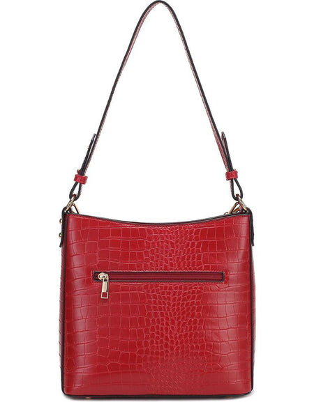 Bizzy Faux Crocodile Embossed Vegan Leather Women Shoulder Bag - A Touch of Elegance