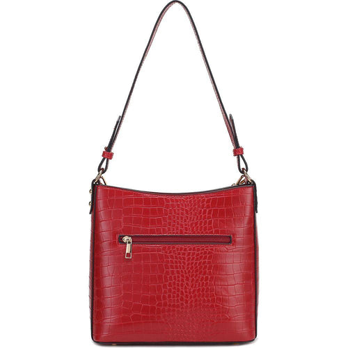 Load image into Gallery viewer, Bizzy Faux Crocodile Embossed Vegan Leather Women Shoulder Bag
