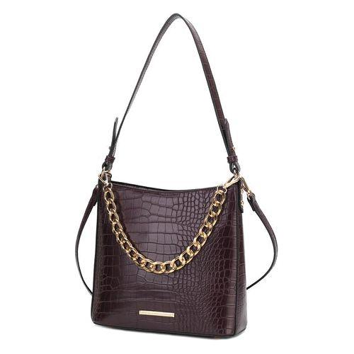 Bizzy Faux Crocodile Embossed Vegan Leather Women Shoulder Bag