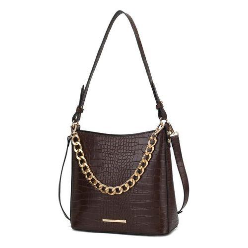 Load image into Gallery viewer, Bizzy Faux Crocodile Embossed Vegan Leather Women Shoulder Bag
