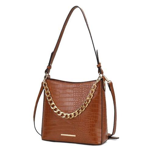 Load image into Gallery viewer, Bizzy Faux Crocodile Embossed Vegan Leather Women Shoulder Bag
