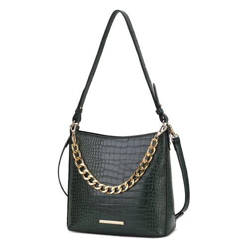 Bizzy Faux Crocodile Embossed Vegan Leather Women Shoulder Bag