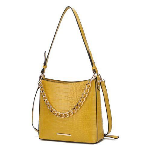 Load image into Gallery viewer, Bizzy Faux Crocodile Embossed Vegan Leather Women Shoulder Bag
