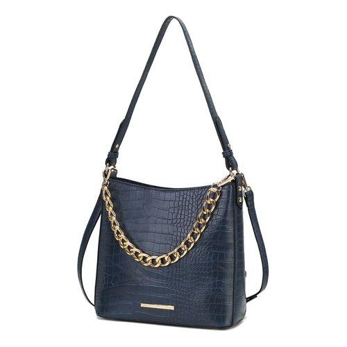 Bizzy Faux Crocodile Embossed Vegan Leather Women Shoulder Bag