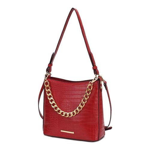 Load image into Gallery viewer, Bizzy Faux Crocodile Embossed Vegan Leather Women Shoulder Bag
