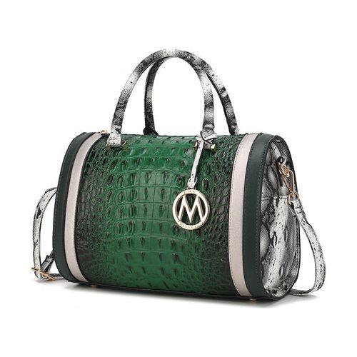 Load image into Gallery viewer, MKF Collection Eleanor Faux Crocodile-Embossed Satchel Bag by Mia K
