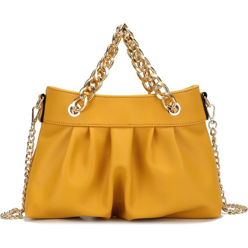 Load image into Gallery viewer, Marvila Minimalist Vegan Leather Chain Ruched Shoulder Bag
