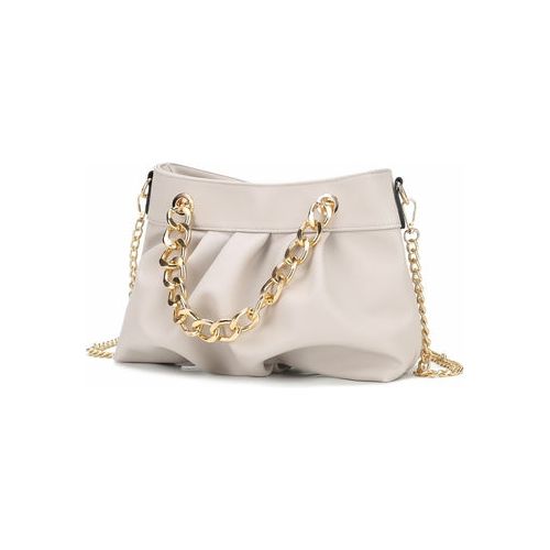 Load image into Gallery viewer, Marvila Minimalist Vegan Leather Chain Ruched Shoulder Bag
