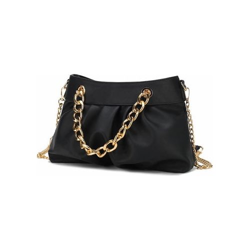 Load image into Gallery viewer, Marvila Minimalist Vegan Leather Chain Ruched Shoulder Bag
