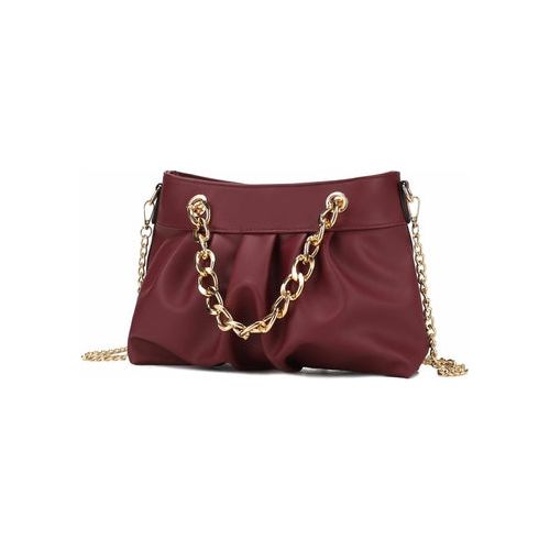 Load image into Gallery viewer, Marvila Minimalist Vegan Leather Chain Ruched Shoulder Bag
