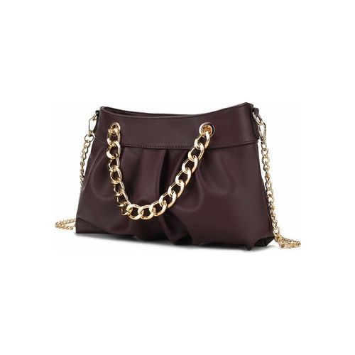 Load image into Gallery viewer, Marvila Minimalist Vegan Leather Chain Ruched Shoulder Bag
