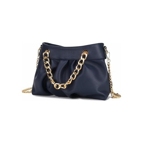 Load image into Gallery viewer, Marvila Minimalist Vegan Leather Chain Ruched Shoulder Bag
