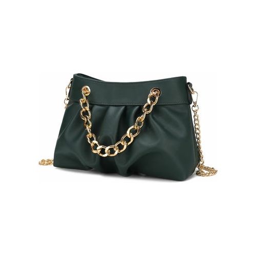 Load image into Gallery viewer, Marvila Minimalist Vegan Leather Chain Ruched Shoulder Bag
