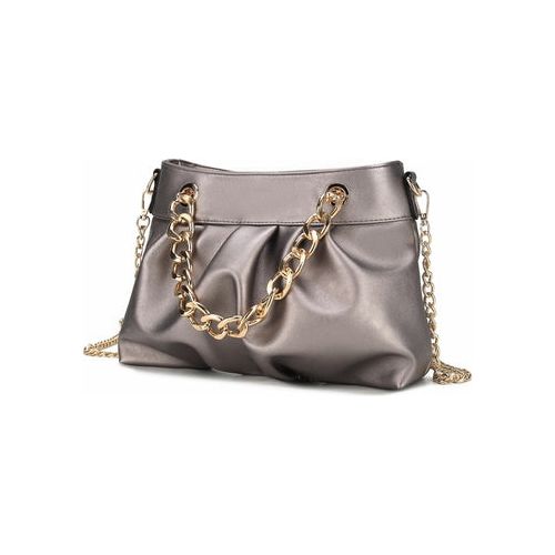 Load image into Gallery viewer, Marvila Minimalist Vegan Leather Chain Ruched Shoulder Bag
