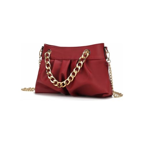 Load image into Gallery viewer, Marvila Minimalist Vegan Leather Chain Ruched Shoulder Bag
