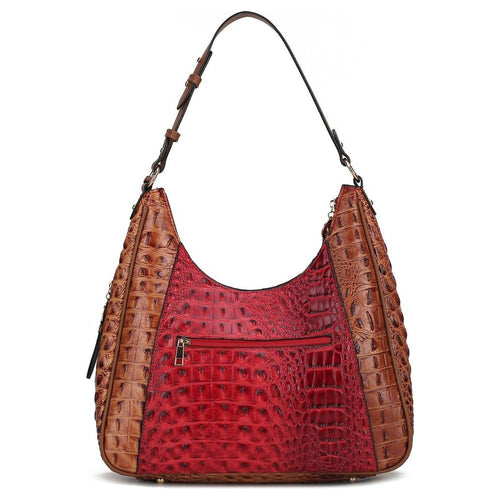 Load image into Gallery viewer, Becket Faux Crocodile Embossed Vegan Leather Women Shoulder Bag
