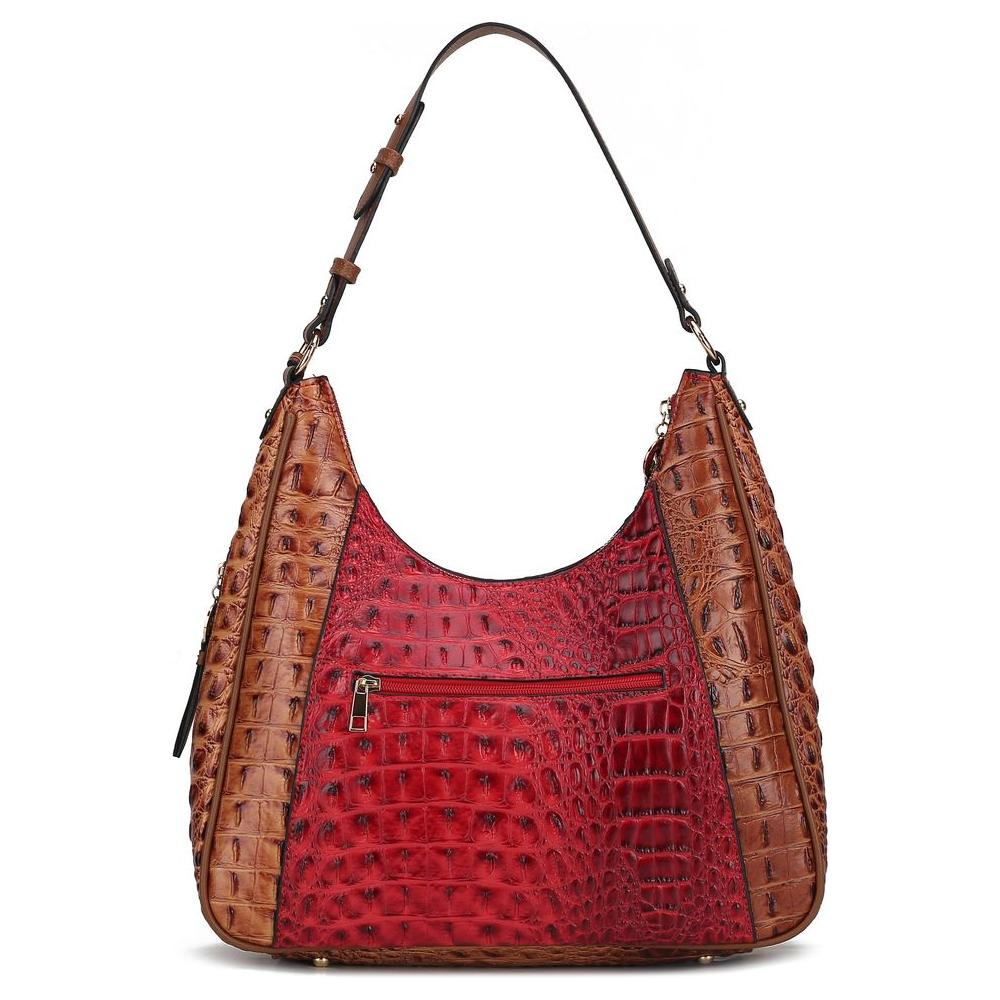 Becket Faux Crocodile Embossed Vegan Leather Women Shoulder Bag