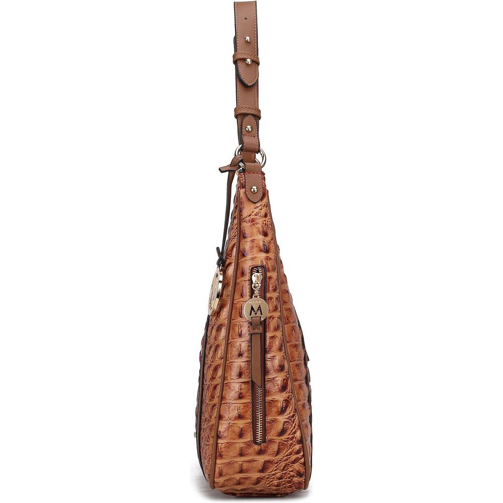 Becket Faux Crocodile Embossed Vegan Leather Women Shoulder Bag