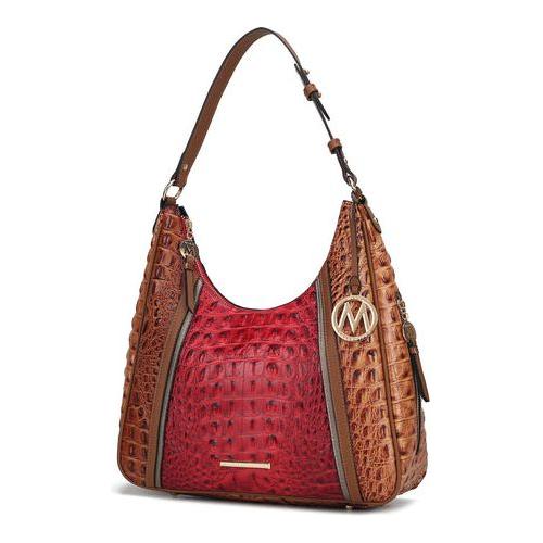 Load image into Gallery viewer, Becket Faux Crocodile Embossed Vegan Leather Women Shoulder Bag
