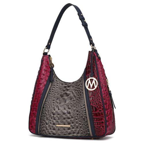 Load image into Gallery viewer, Becket Faux Crocodile Embossed Vegan Leather Women Shoulder Bag
