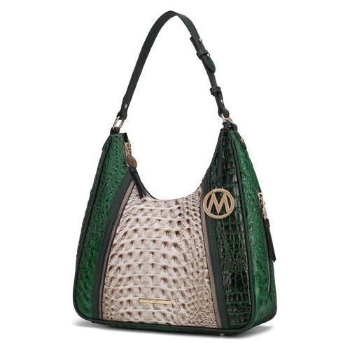 Load image into Gallery viewer, Becket Faux Crocodile Embossed Vegan Leather Women Shoulder Bag
