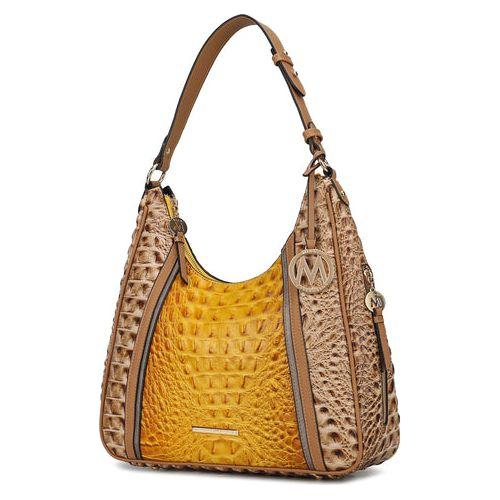 Load image into Gallery viewer, Becket Faux Crocodile Embossed Vegan Leather Women Shoulder Bag
