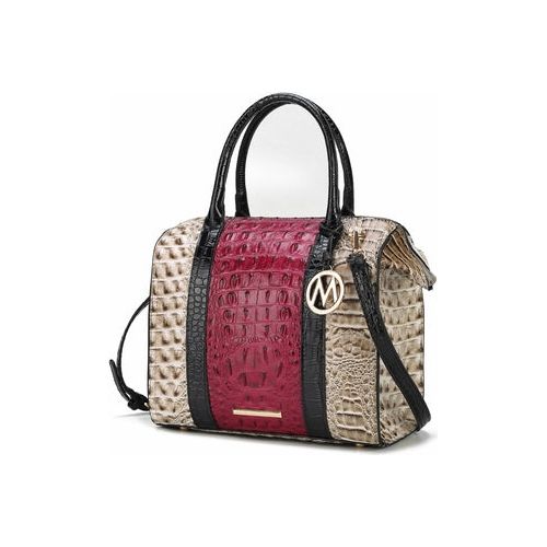 Ember Faux Crocodile-Embossed Vegan Leather Women Satchel Bag