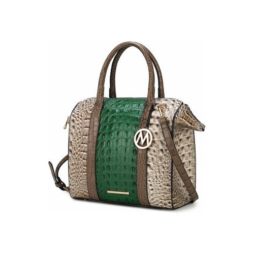 Load image into Gallery viewer, Ember Faux Crocodile-Embossed Vegan Leather Women Satchel Bag
