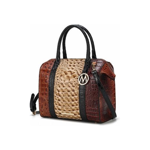 Load image into Gallery viewer, Ember Faux Crocodile-Embossed Vegan Leather Satchel Bag
