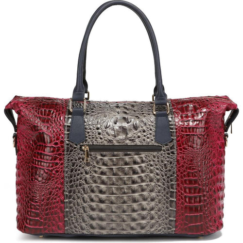 Load image into Gallery viewer, MKF Collection Raven Faux Crocodile-Embossed Duffle Bag by Mia K
