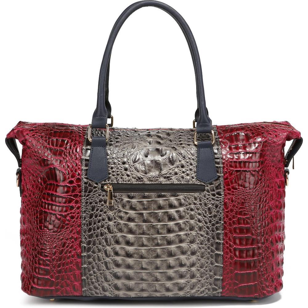 MKF Collection Raven Faux Crocodile-Embossed Duffle Bag by Mia K