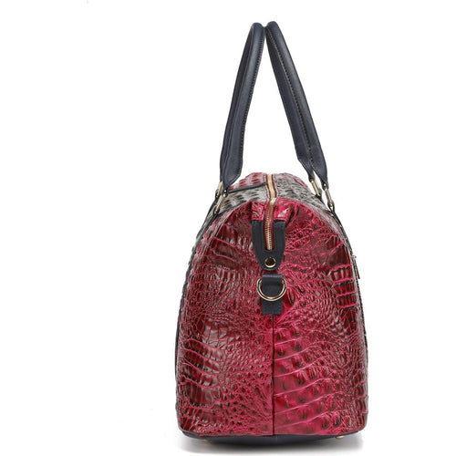 Load image into Gallery viewer, MKF Collection Raven Faux Crocodile-Embossed Duffle Bag by Mia K
