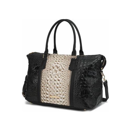 Load image into Gallery viewer, MKF Collection Raven Faux Crocodile-Embossed Duffle Bag by Mia K
