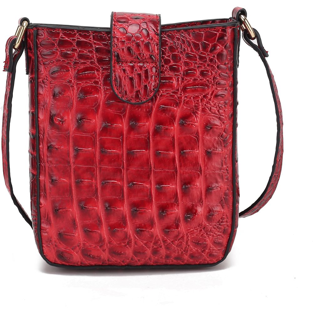 Avery Faux Crocodile Embossed Vegan Leather Women Crossbody Bag