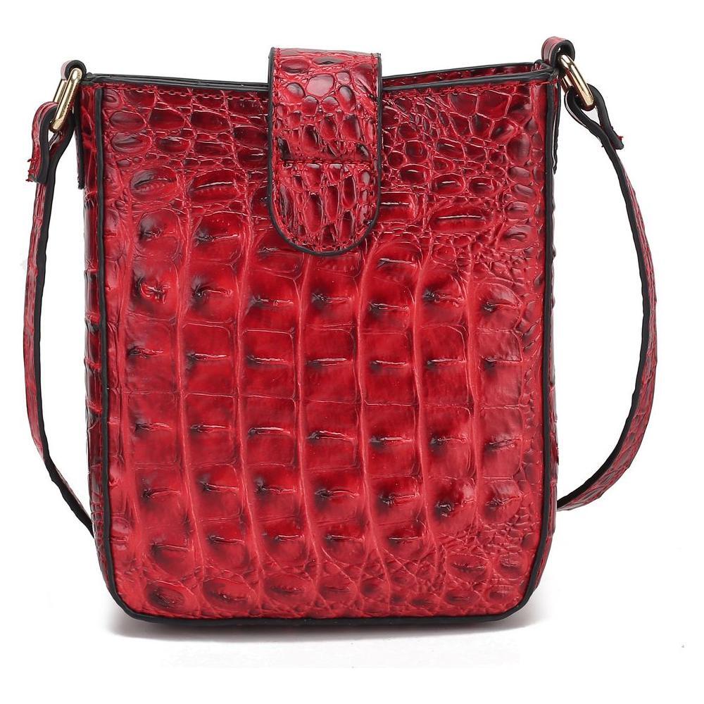 Avery Faux Crocodile Embossed Vegan Leather Women Crossbody Bag