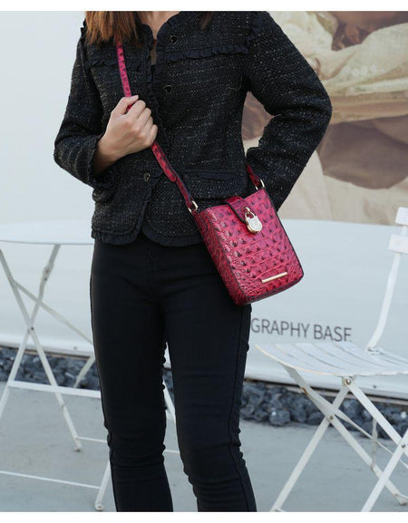 Avery Faux Crocodile Embossed Vegan Leather Women Crossbody Bag