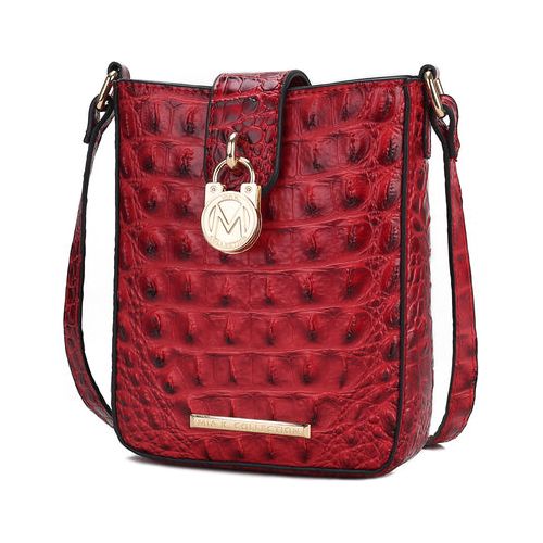 Avery Faux Crocodile Embossed Vegan Leather Women Crossbody Bag