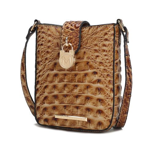 Avery Faux Crocodile Embossed Vegan Leather Women Crossbody Bag