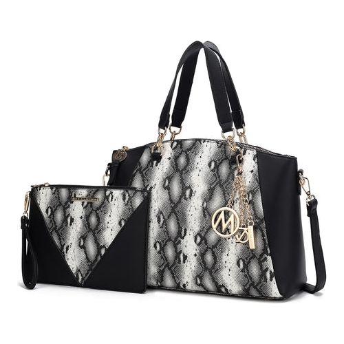 Load image into Gallery viewer, Addison Snake Embossed Vegan Leather Tote Bag with matching Wristlet
