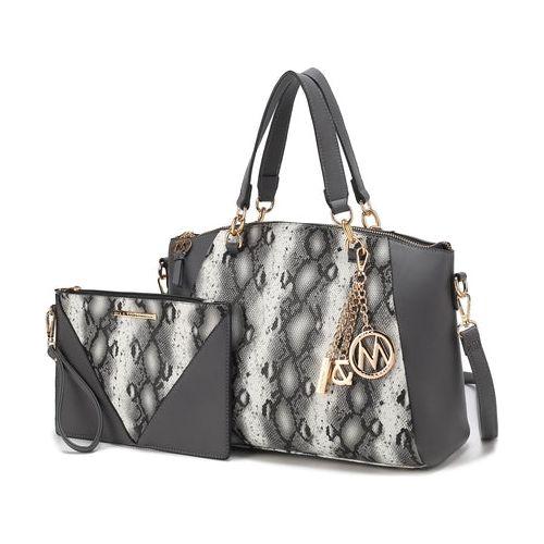 Load image into Gallery viewer, Addison Snake Embossed Vegan Leather Tote Bag with matching Wristlet
