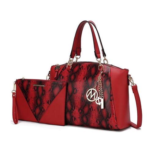 Load image into Gallery viewer, Addison Snake Embossed Vegan Leather Tote Bag with matching Wristlet
