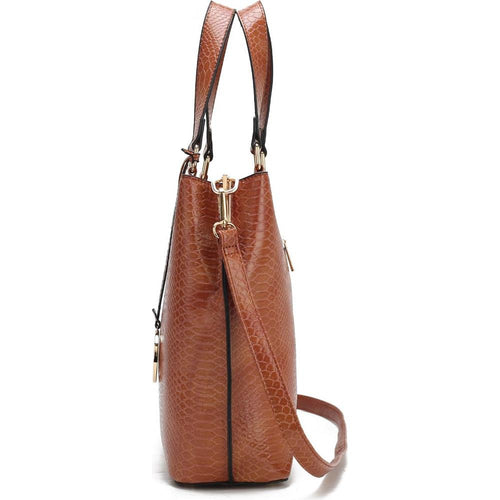 Load image into Gallery viewer, Beryl Snake embossed Vegan Leather Women Tote Bag with Wristlet
