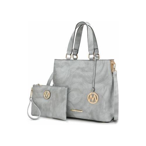 Load image into Gallery viewer, Beryl Snake embossed Vegan Leather Women Tote Bag with Wristlet
