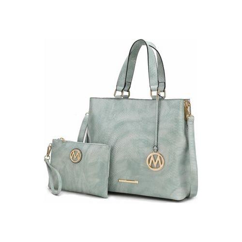 Load image into Gallery viewer, Beryl Snake embossed Vegan Leather Women Tote Bag with Wristlet
